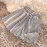 Womens Casual Shorts Korean Style Basic Summer Loose High Waist Drawstring Lounge Shorts Wide Leg Sports Shorts Home Sleepwear