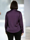 Women's Plus Size Lapel Long Sleeve Button Down Casual Shirt For Office Daily Weekend Urban Fashion Occasions