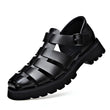 Summer Gladiator Sandals New Breathable Casual Men Genuine Leather Sandals Hollow Beach Shoes Men Black Sizes 38-48 Men sandals