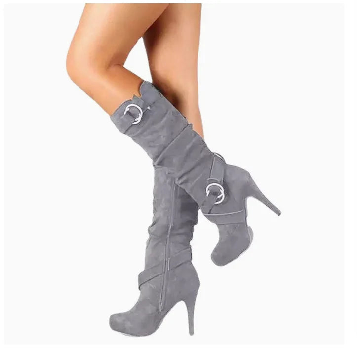 New Fashion Autumn Spring Winter Women Boots Retro Sexy The Knee Long Boots Thin High Heel Boots Platform Women Shoes Plus Size