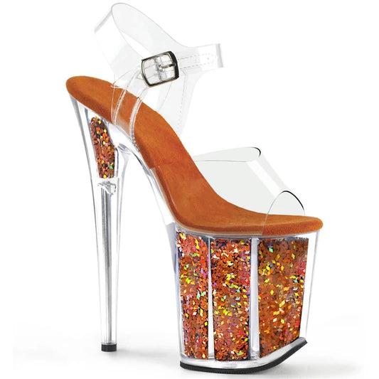 Rncksi 2025 Fashion Sexy Pole dancing Summer 20cm PVC Women Sandals Thin High Heels Sandals Slip-On Size 35-42