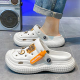 Mens Sandals Summer 2025 New Sports Wearable Durable Beach Clog Shoes Breathable Slip-On Casual Footwear Synthetic Leather
