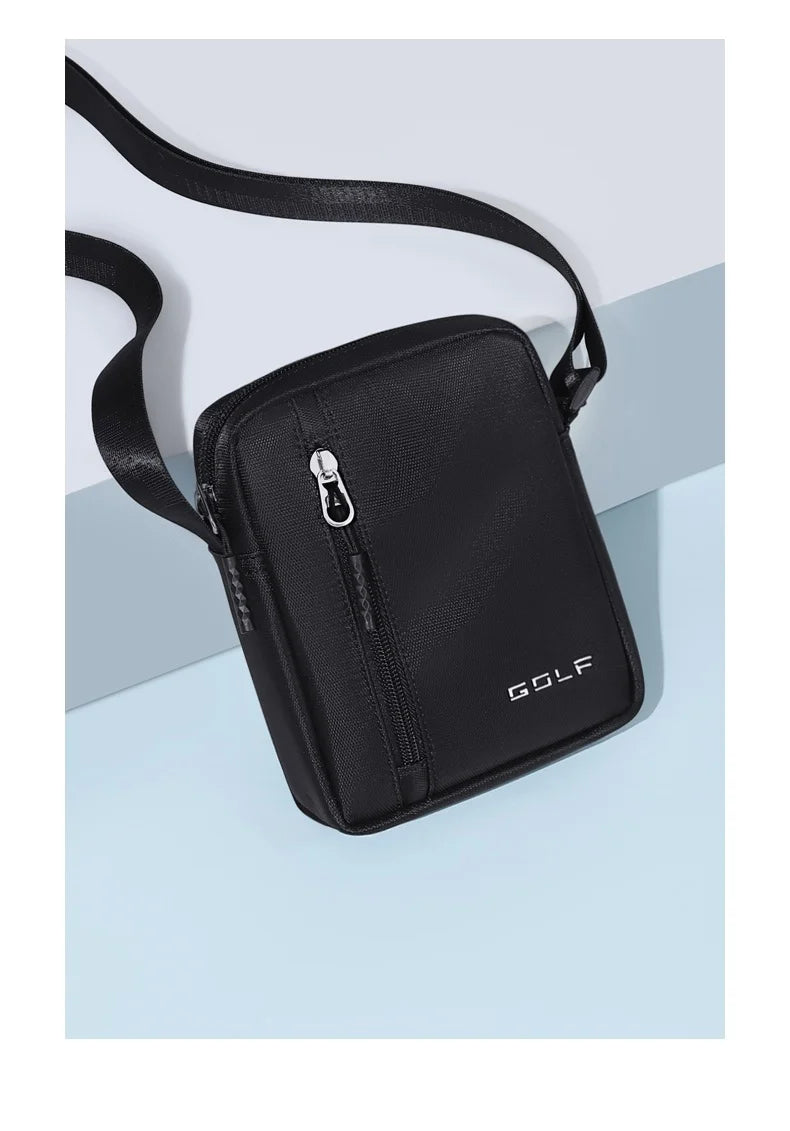 GOLF Mini Shoulder Bag Man Crossbody for Men Black Cross Bag Casual Slim Oxford Small Cell Phone Sling Messeng Bag Lightweight