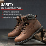 Steel Toe Safety Boots Men Anti-puncture Work Shoes Industrial Construction Protective Footwear ：High Top Steel Toe Safety Boots Men Ankle Support Anti-puncture Heavy Duty Work Shoes