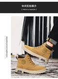 Ankle Boots Men Retro Work Shoes Autumn Winter Thick Bottom High Top Outdoor Boots Leather Waterproof High Quality Chelsea Boots