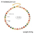Colorful Zircon Necklace Heart Chain Bracelet Set Women's 316L Stainless Steel Gold-Plated Luxury Wedding Jewelry Accessories