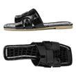 Women's Sandals Embossed Texture Flat Slides Non-Slip Elegant Open Toe SlippersIndoor Outdoor Shoes