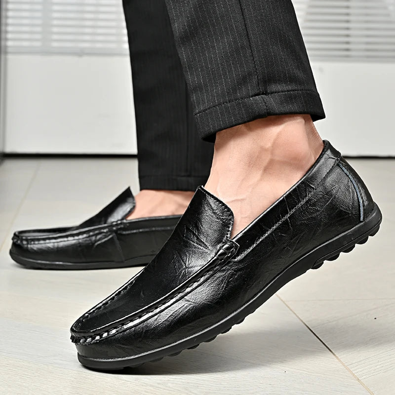 Hot-selling Men's Casual Shoes PU Leather Male Loafers New Arrival Moccasins Light Comfortable Man Driving Wedding Flats Slip-On