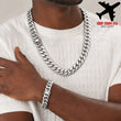 20mm Silver Miami Cuban Link Chain Necklace for Men, Heavy Chunky Stainless Steel Curb Chain with Polished Finish, Bold Hip Hop Rapper Jewelry for Streetwear, Nightclub, Concert, Daily Outfit, Birthday, Anniversary, Father's