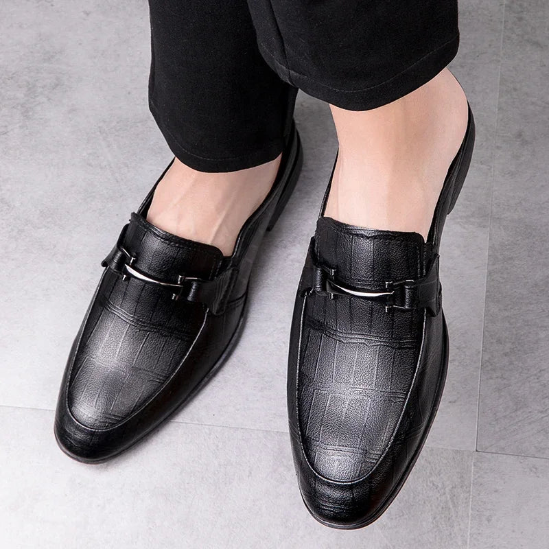 Genuine Leather Mules For Men Half Shoes Man Luxury Brand Designer Men's Luxury Casual Shoes Slip On Footwear Slippers Male