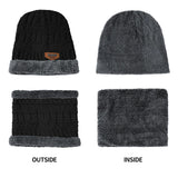 Winter Men Women Thick Beanie Hat Knitted Hat Winter Cap Beanie Female Wool Neck Scarf Cap Balaclava Mask Bonnet Hats Set