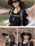 Designer Lightweight Ponytail Hole Visor Hats Summer Bucket Hats for Women Big Brim Outdoor Eye Protection Sunscreen Cap Sun Hat