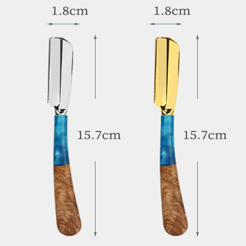 1Pc New Pro Wood Handle Baber Straight Razor Manual Zinc Alloy Beard Shaving Knife Holder For Men Salon Hair Removal Tools