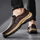 Stylish Men's Leather Loafers Men Thick Bottom Business Shoe Classic Leather Man Casual Shoes Senior Brand Male Walking Footwear
