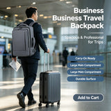 Expandable Men's Business Backpack with Multi-functional Layered Storage, Water-proof & Scratch-resistant Fabric, Separate Laptop Compartment, Convenient USB Charging Design, Perfect for Office Work, Short-distance Business T