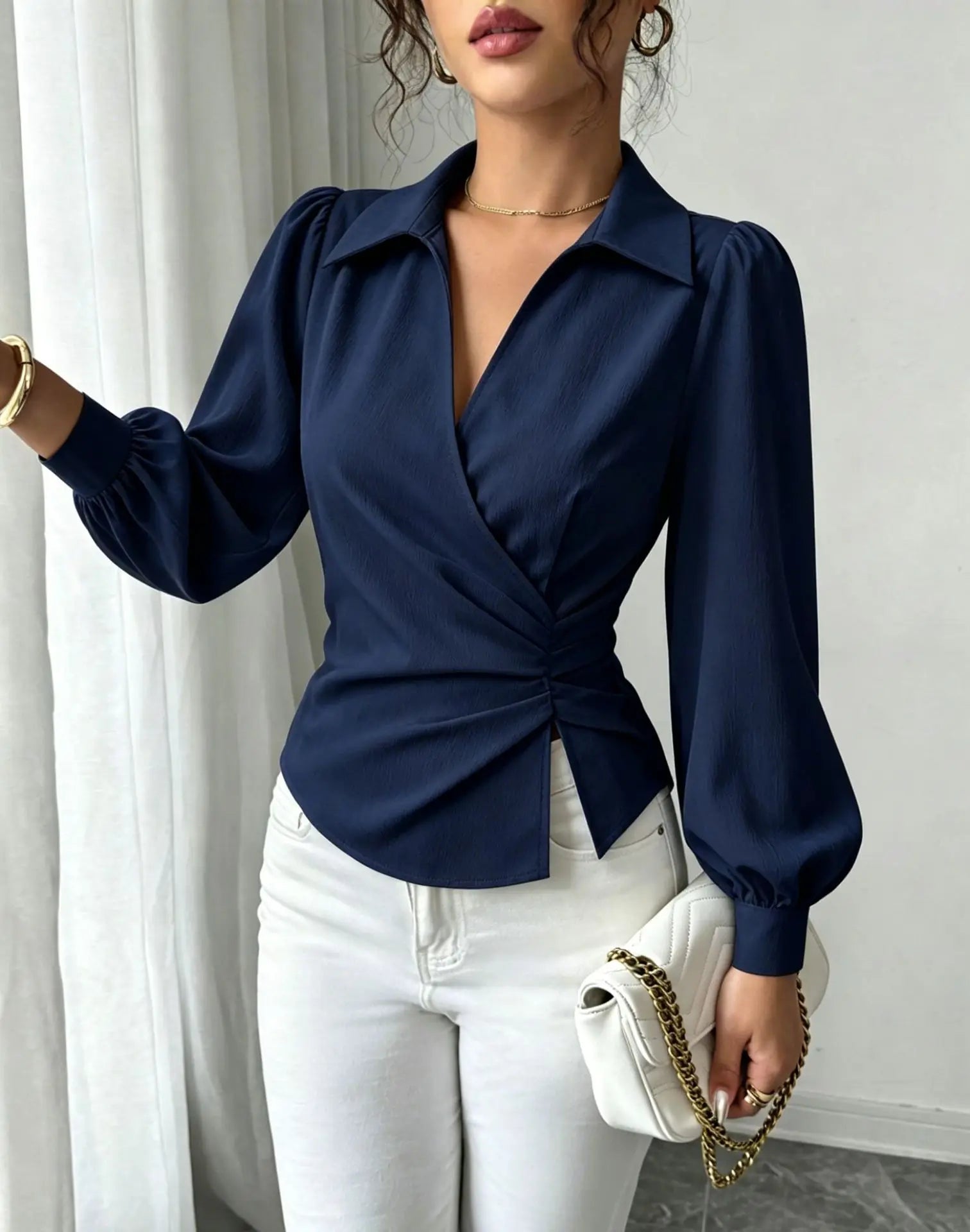Fashion women Blouses and Shirts White Long Sleeve Blouse 2026 New Spring Autumn Basic Tops Chic Women's Shirt for Women office
