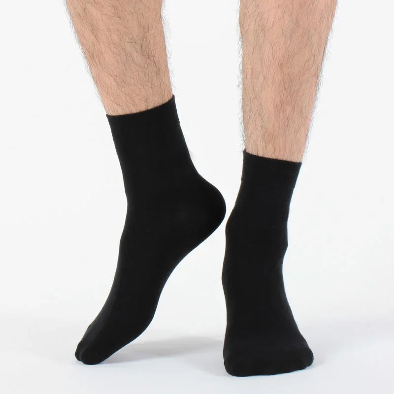 10-40Pairs Woman Men'S Classic Formal Mid-Calf Socks 100% Breathable Cotton Solid Black White Perfect For Business Casual Wear