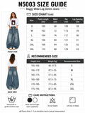 Women's Asymmetric Button Front Baggy Jeans, High Waist Vintage Washed Wide Leg Denim Pants Y2K Streetwear Loose Barrel Jeans for Daily Wear