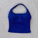 DL 0GO Longline Strappy Top Gym Sports Top Women Seamless Yoga Tank Sportswear Gym Clothing Running Workout Halter