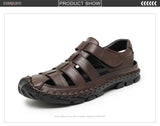 DEKABR Casual Shoes Men Sandals Real Leather Outdoor Mens Summer Sandals Fashion Comfortable Soft Sandals Plus Size 38-48