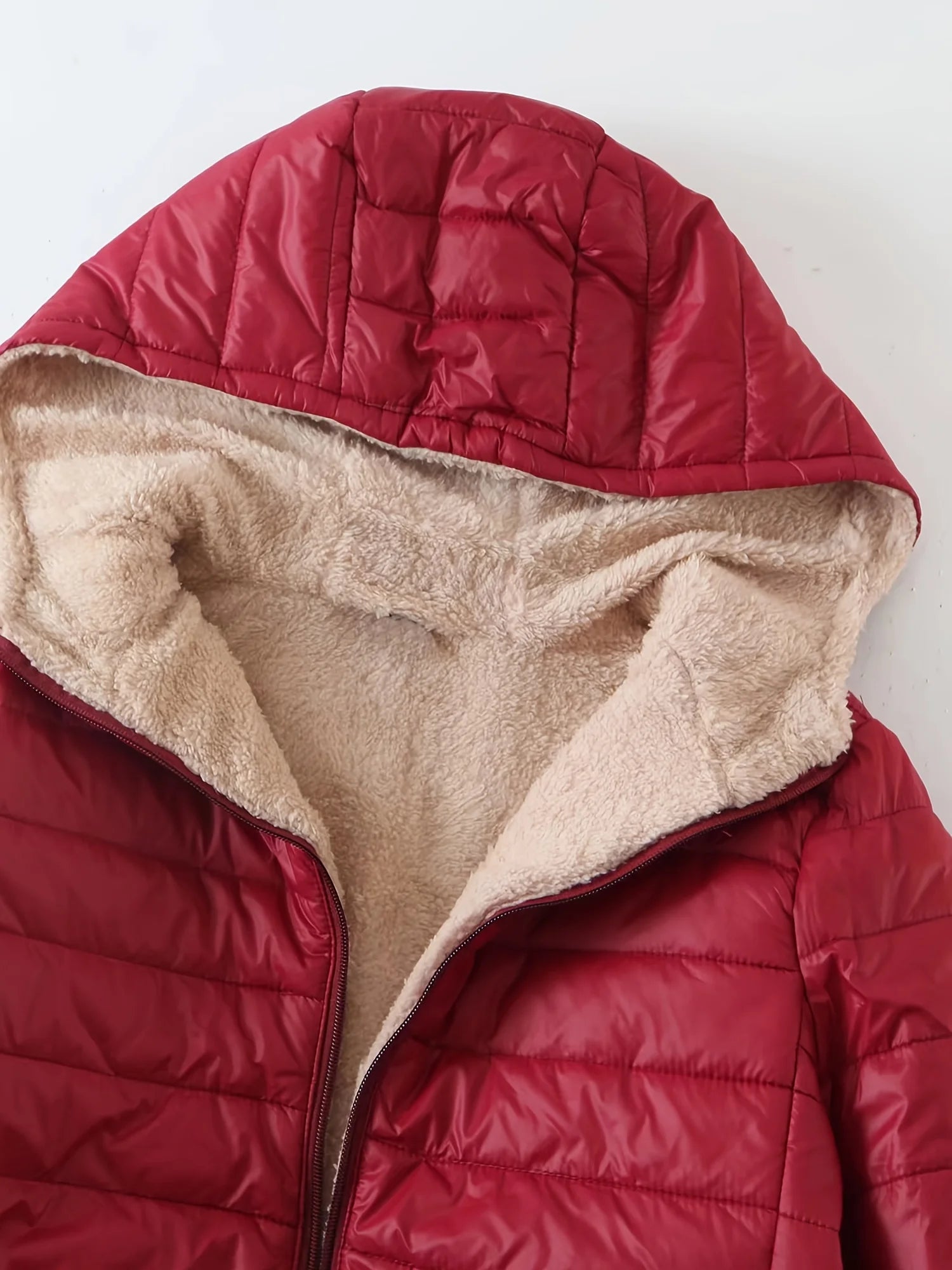 Autumn and Winter New Mid Autumn Long Hooded Cotton Jacket with Fleece for Warmth, Women's Coat