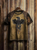 New Retro-style Outdoor Street Men's Loose Short-sleeved Casual Shirt With Tribal Ethnic Symbol Print Men's Fashionable T-shirt