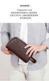 Male Long Money Wallets Mobile Phone Pouch Men Messenger Bag Anti-Theft Men's Fingerprint Lock Bags for Men Leather Hand Bag