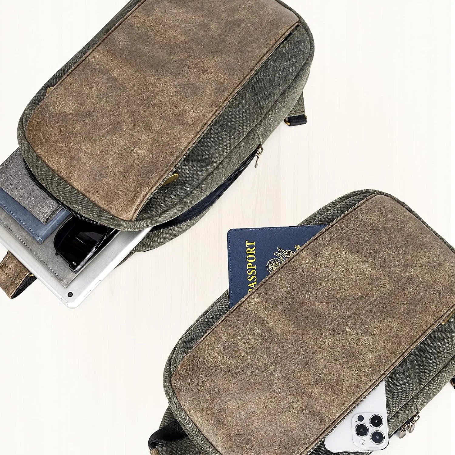 Canvas Messenger Bag Sling Bag Crossbody Shoulder Bag for Men Women Travel Work Satchel Bags