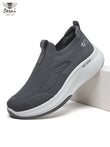 Desai Men's Wide Width Knit Slip-on Sneakers Max Cushion Walking Shoes Lightweight Breathable
