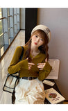 2026 Casual Slim Button Knitted Pullover Autumn Winter Women Sweaters Sweater Femme Basic Solid Jersey Tops Fashion Clothes