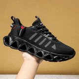 2026 New Unisex Striped Cut-out Sneakers, Breathable Mesh, Non-slip, Shock-absorbing Thick Sole, Stylish and Classic, Versatile for Fashion, Outdoor Jogging, Street Casual Sports Sneakers, Running Shoes