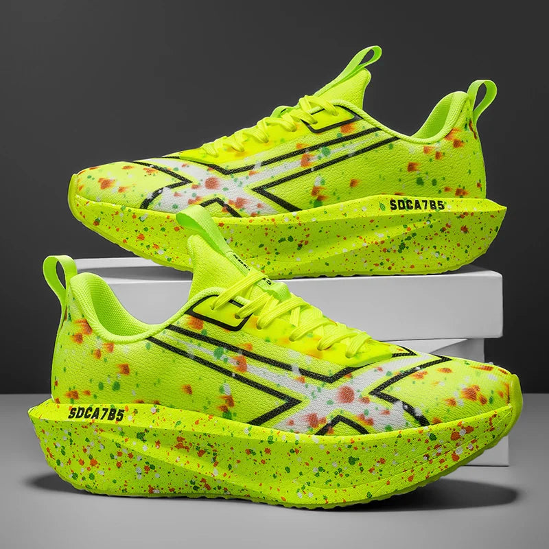 Men's Breathable Road Running Shoes - Shock-Absorbing and Wear-Resistant Soles, Eva Cushioning Pads, Lightweight Low-Top Sneakers with Striped Design, Suitable for Gym, Jogging and Everyday Wear, Stylish Sporty Style, with Ev