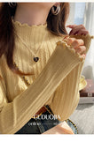 2026 Ruched Turtleneck Women Sweaters Autumn Winter Warm Pullover Slim Tops Knitted Sweater Jumper Soft Pull Female