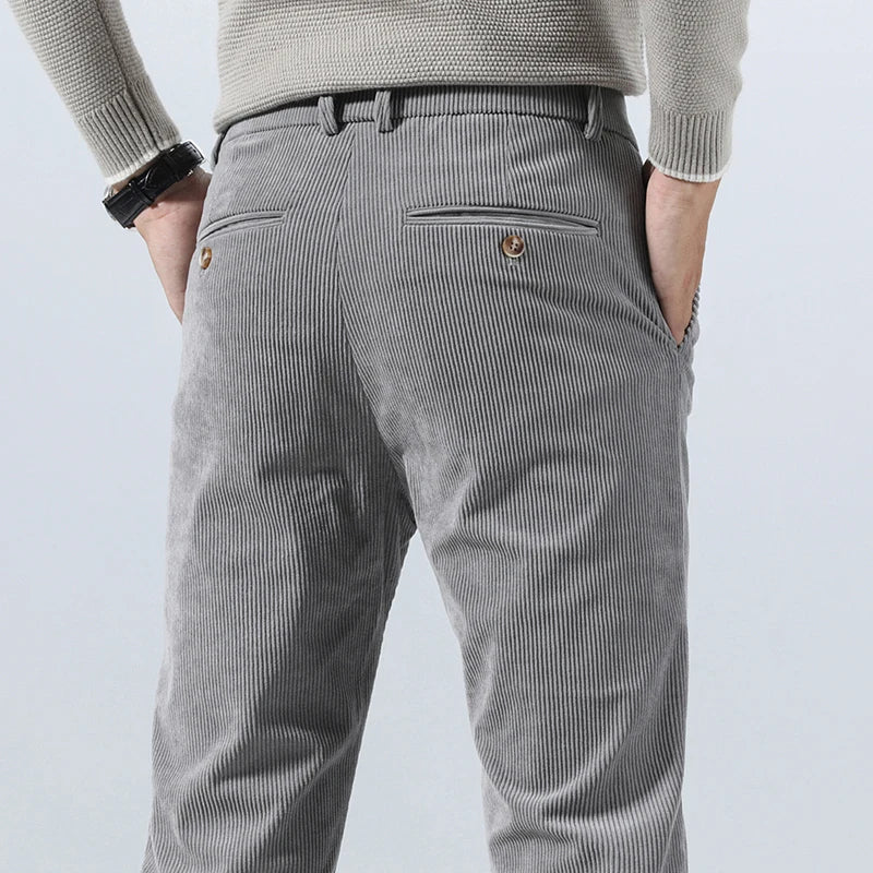 Spring Autumn Men's Corduroy Trousers New Men's Clothing Stretch Slim Fit Casual Pants Fashion Mens Business Work Pants