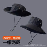 Women's Hiking Bucket Hat, Outdoor Wide brim Fishing Hat, Trekking Sun Hat, Western Big Head Circumference Cowboy Hat for Men