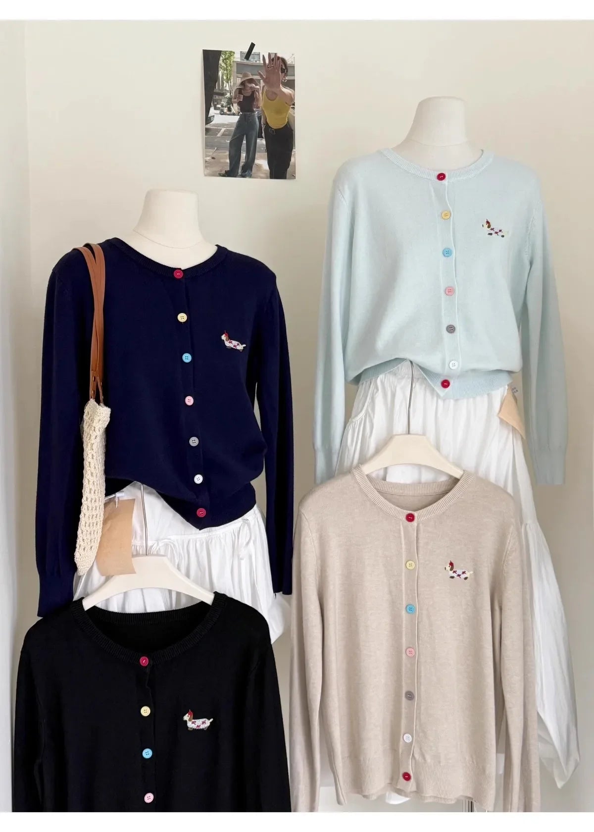 Autumn Winter 2026 Soft Elegant O-neck Loose Casual Sweaters Women Knitted Chic Embroidery Cardigan Basic Colorful Buttons Tops