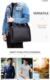 Men's leather handbag, top layer cowhide briefcase, leather laptop bag, diagonal cross office bag