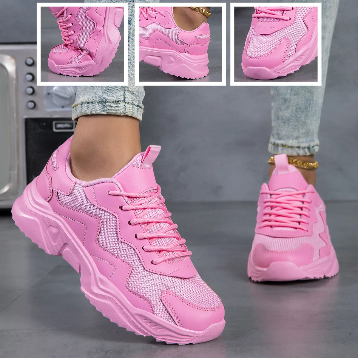 Women Shoes, Women's Sneakers and Casual Shoes, Classic Running Shoes, Trendy Woman Sneakers Lightweight Sneakers for Woman for All‑Day Wear