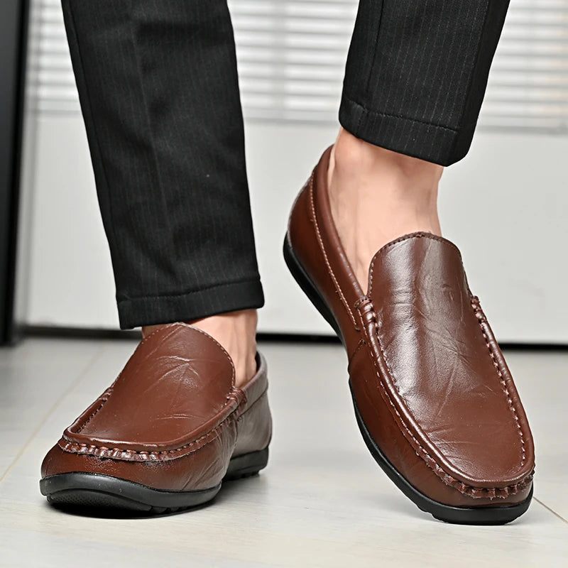 Hot-selling Men's Casual Shoes PU Leather Male Loafers New Arrival Moccasins Light Comfortable Man Driving Wedding Flats Slip-On