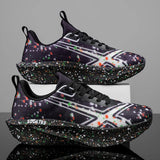 Men's Breathable Road Running Shoes - Shock-Absorbing and Wear-Resistant Soles, Eva Cushioning Pads, Lightweight Low-Top Sneakers with Striped Design, Suitable for Gym, Jogging and Everyday Wear, Stylish Sporty Style, with Ev
