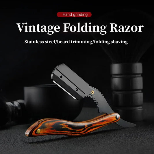 Men Barber Razor Professional Manual Shaver Straight Edge Stainless Steel Razor Folding Shaving Shaver Beard Cutter And Blade