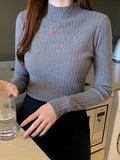 2026 New Autumn Winter Knitted Ribbed Jumper Tops Women Turtleneck Pullovers Sweaters Long Sleeve Korean Slim-fit Female Sweater