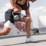 Men's Fitness Training Shorts,Summer Casual Black 2 In 1 Quick Dry Gym Running Shorts Outdoor Slim Quarter Pants