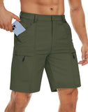 Men's Waterproof Cargo Shorts Summer Quick Dry Hiking Shorts Outdoor Multi-pockets Camping Training Work Shorts Man