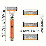 6-Layers Safety Razor Set High Quality Men Shaving Razor Sharp Stainless Steel Changeable Shaver Head Blades