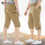 Men's Cargo Work Shorts Quick Dry 3/4 Length Capri Pants Multi-pockets Knee Length Trousers Summer Board Beach Shorts