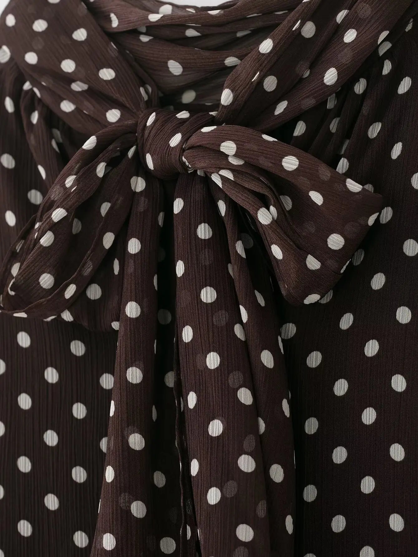 Women's Dots Printed Blouse Shirt Spring Autumn Fashion Long Sleeve Bow Lace-Up Blouse Shirt Lady Elegant High Street Blouses