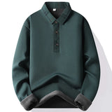 Men's Vintage Sweater Business Casual Pullover Slim Fit Fleece Lined Clothes Fake Two Pieces Knitted Sweaters