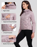 Pioneer Camp Womens Lightweight Insulated Running Jacket Puffer Packable Water Resistant with Zipper Pocket for Hiking Travel