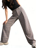 SLTNX 2026 Retro Chic Plaid Pants Women's Loose Pants Fashion Street Casual Pants Office Wear